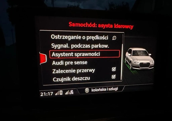 Audi A4 cena 107900 przebieg: 140000, rok produkcji 2018 z Kępno małe 254